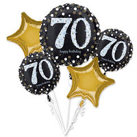 Folieballonnen bouquet 70 sparkling happy birthday Folieballonnen bouquet 70 sparkling happy birthday