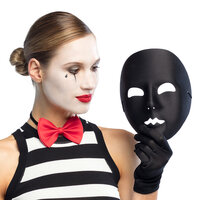 Gezichtsmasker Zwart - Mime Masker Volwassenen