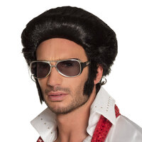 Heren Pruik - Elvis Zwart - King of Rock en Roll Heren Pruik - Elvis Zwart - King of Rock en Roll