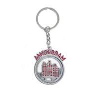 Sleutelhanger - Mono Spinning - Amsterdam - Huisjes Rood