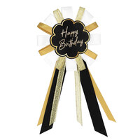 Rozet Happy Birthday - Zwart-Goud - Verjaardag