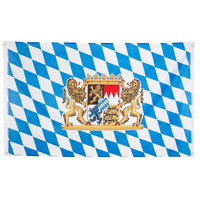 Oktoberfest Vlag - Blauw-Wit Met Wapen - 90 x 150 cm