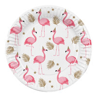 Hawaii Bordjes - Flamingo Party - Goud-Wit - 10 stuks Hawaii Bordjes - Flamingo Party - Goud-Wit - 10 stuks