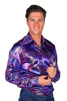 Shirt Disco Paars - Jaren 80 & 90 - Heren Shirt Disco Paars - Jaren 80 & 90 - Heren