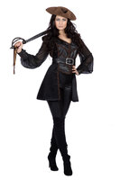 Piraten Jurk - Zwart Skull - Dames