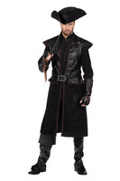 Piraten Jas Zwart - Zeerover Skull Print - Heren Piraten Jas Zwart - Zeerover Skull Print - Heren