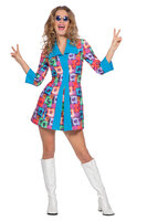 Jurk Neon Blok - Jaren 70 Jurk - Dames