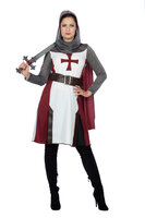 Ridder Kostuum - Templar Knight White - Dames