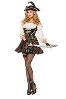 Piraten Jurk Crème-Bruin - Sexy Dutch Pirate - Dames