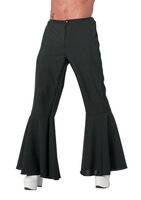 Hippie Flared Broek Zwart - Flower Power Jaren 60 & 70 - Heren Hippie Flared Broek Zwart - Flower Power Jaren 60 & 70 - Heren