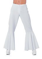 Hippie Flared Broek Wit - Flower Power Jaren 60 & 70 - Heren Hippie Flared Broek Wit - Flower Power Jaren 60 & 70 - Heren
