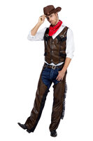 Cowboy Kostuum - Vest en Beenkappen - Heren Cowboy Kostuum - Vest en Beenkappen - Heren