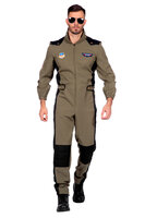 Top Pilot Kostuum - Overall Groen - Piloot Kostuum - Heren Top Pilot Kostuum - Overall Groen - Piloot Kostuum - Heren