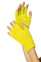 Vingerloze Handschoenen Neon Geel - Disco Neon Feest