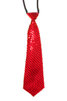 Stropdas Rood - Pailletten - Glitter en Glamour - Verstelbaar