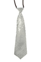 Stropdas Zilver - Pailletten - Glitter en Glamour - Verstelbaar