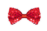 Strikje - Pailletten - Rood