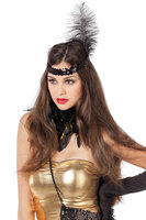 Charleston Hoofdband - Zwart met Zwarte Veer - Jaren 20 Charleston Hoofdband - Zwart met Zwarte Veer - Jaren 20