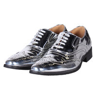 Herenschoenen - Foute Party - Pieten Schoenen - Metallic Zilver