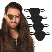 Piraten Ooglapjes Set - Zwart - 4 stuks