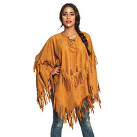 Poncho Indiaan Bruin - Jaren 60 & 70 - Flower Power - Vrouwen Poncho Indiaan Bruin - Jaren 60 & 70 - Flower Power - Vrouwen