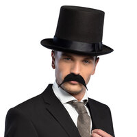 Snor Detective - Zwart Synthetisch - Zelfklevend