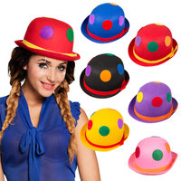 Clown Bolhoed - Vilt met Stippen - Binky Bowler - Volwassenen Clown Bolhoed - Vilt met Stippen - Binky Bowler - Volwassenen