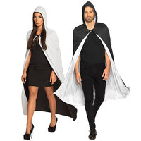 Halloween Cape Twilight - Zwart-Wit - Vampier - Volwassenen Halloween Cape Twilight - Zwart-Wit - Vampier - Volwassenen