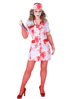 Bloody nurse jurk met hoofdkapje