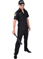 Politiehemd zwart met embleem Politiehemd zwart met embleem