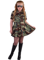 Army leger girl jurk in camouflage kleuren
