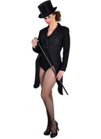 Slipjas -Zwart met Zwarte Revers - Dames