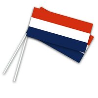 Zwaaivlaggetje Papier Nederland - 50 stuks Zwaaivlaggetje Papier Nederland - 50 stuks