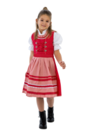 Dirndl jurkje rood-wit bloementjes kinderen