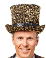 Hoge Hoed Pailletten - Goud Luxe