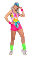 Aerobic Fitness Babe Swimming Suit - Jaren 80 & 90 Disco Kostuum - Dames