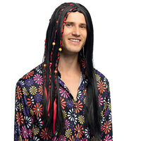 Heren Pruik Hippie Flower Power Heren Pruik Hippie Flower Power