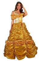 Beauty And The Beast Prinsessen Jurk Goud - Dames Beauty And The Beast Prinsessen Jurk Goud - Dames