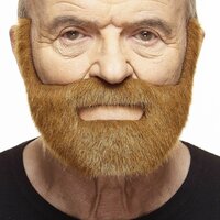 Baard met Snor Fabian - Rood Imitatiebont - Zelfklevend