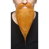 Snor met Baard - Rood Imitatiebont - Zelfklevend