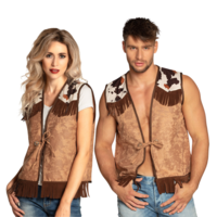 Cowboy Vest Met Koeienprint - Volwassenen Cowboy Vest Met Koeienprint - Volwassenen