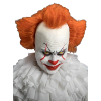 Duivelse Clownspruik Kaalkop Met Oranje Haar Duivelse Clownspruik Kaalkop Met Oranje Haar