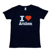 T-shirt - I Love Arnhem - Zwart - Dames