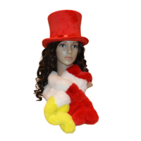 Happy Sjaal - Rood-Wit-Geel - Pluche