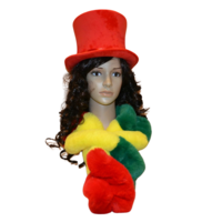 Happy Sjaal - Rood-Geel-Groen - Pluche