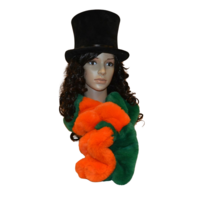 Happy Sjaal - Oranje-Groen - Pluche