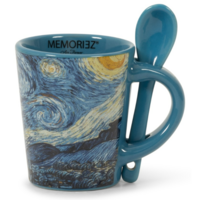 Koffie Mok met Lepel - Espresso Mug - Starry Night - 75 ml