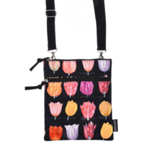 Nektas - Zwart met Kleurrijke Tulpen - Reistas Souvenir