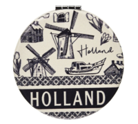 Spiegel rond Holland zwart