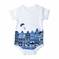 Baby Romper - Delfts Blauw Grachtenpanden